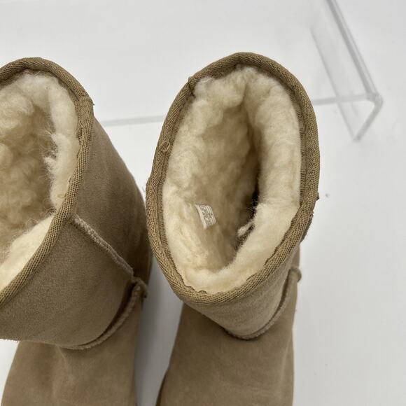 EMU Bronte Lo Suede Upper Boot w/ Merino Wool Lining Size W-F10/M-H9 Beige Clean - Picture 9 of 16